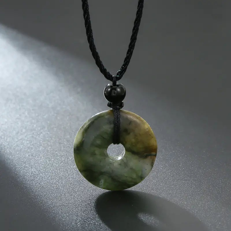 Handmade Braided Natural Stone Peace Buckle Necklace