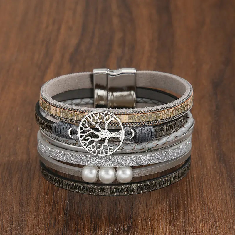 Gorgeous Tree of Life Bracelet with Pearls