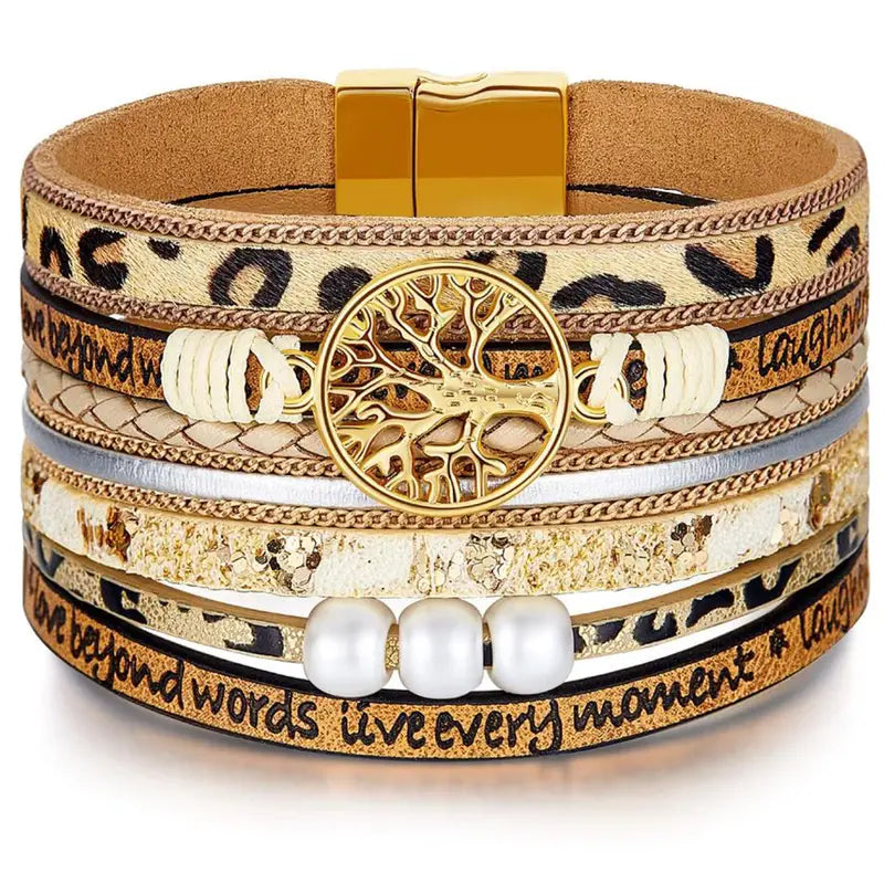 Gorgeous Tree of Life Bracelet with Pearls