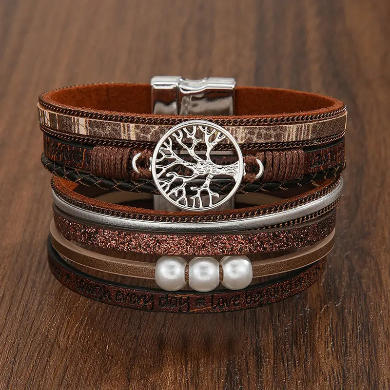 Gorgeous Tree of Life Bracelet with Pearls