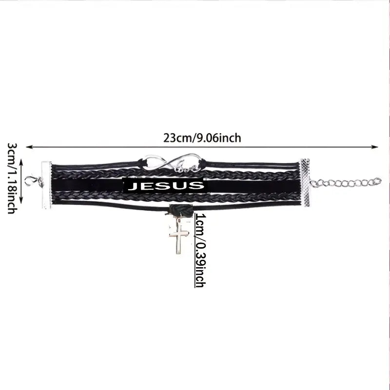 Jesus Loves Me Multilayer Leather Bracelet