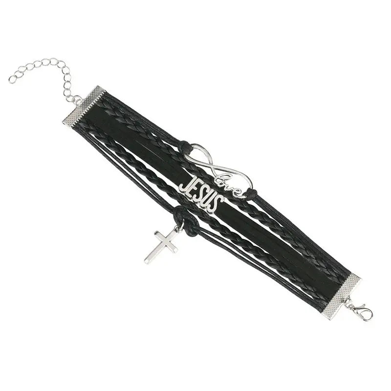 Jesus Loves Me Multilayer Leather Bracelet