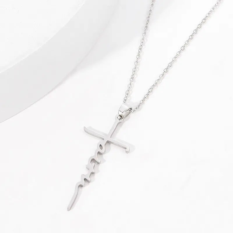 Stainless Steel Faith Cross Necklace