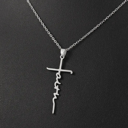 Stainless Steel Faith Cross Necklace