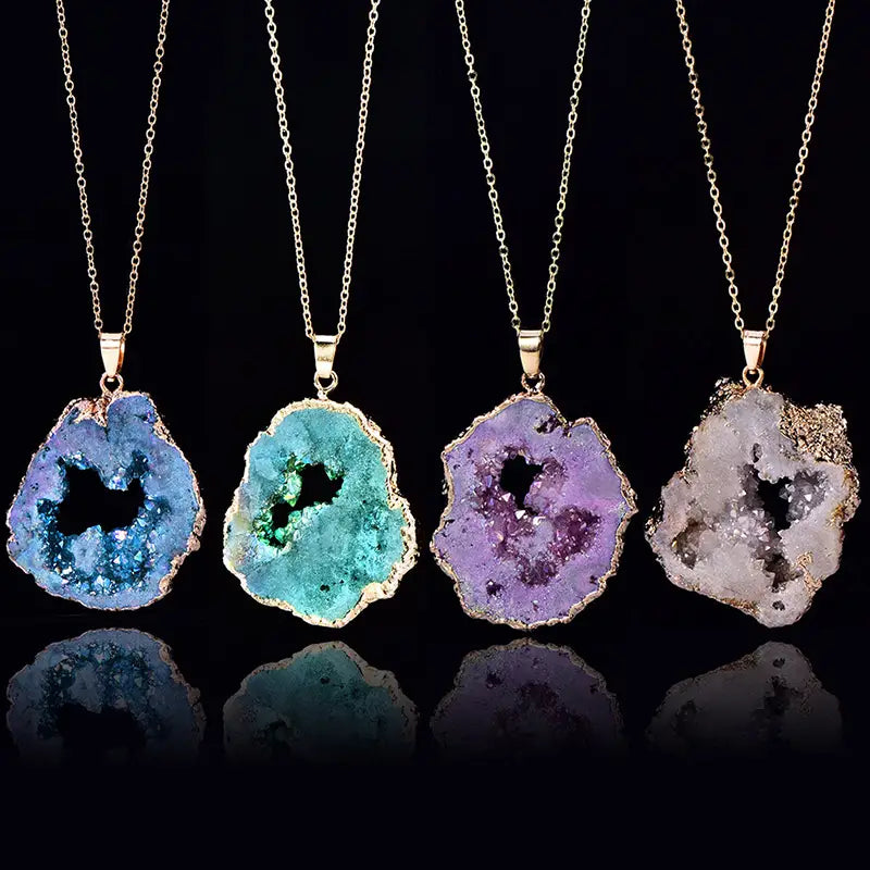 Gorgeous Gold-Plated Geode Slice Necklace