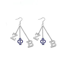 Zeta Phi Beta Rhinestone Letter Earrings