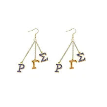 Sigma Gamma Rho Rhinestone Letter Earrings