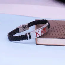 Kappa Alpha Psi Braided Leather Bracelet