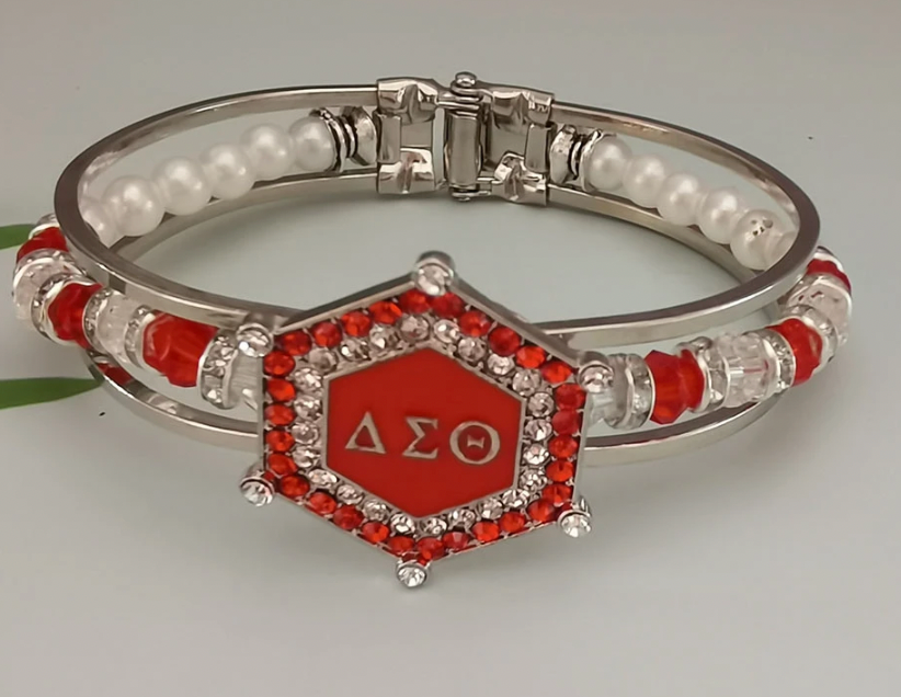 Delta Sigma Theta Wide Bangle Bracelet