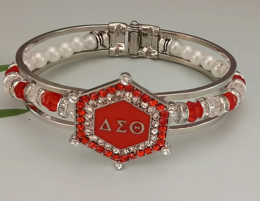 Delta Sigma Theta Wide Bangle Bracelet