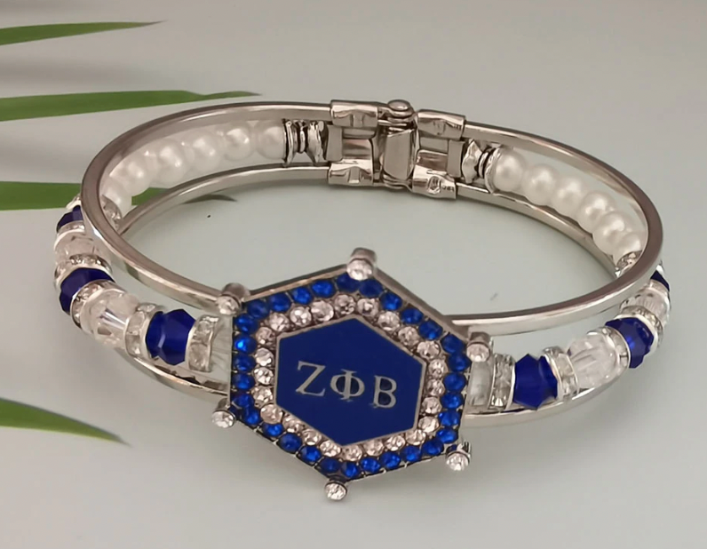 Zeta Phi Beta Wide Bangle Bracelet