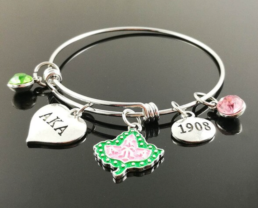 Alpha Kappa Alpha Adjustable Charm Bracelet