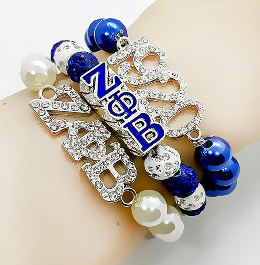 Beaded Three Strand Zeta Bracelet