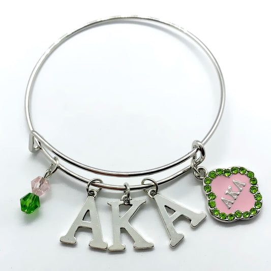 Alpha Kappa Alpha Bangle Charm Bracelet