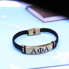 Alpha Phi Alpha Braided Leather Bracelet