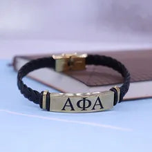 Alpha Phi Alpha Braided Leather Bracelet