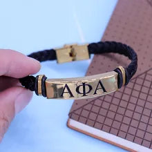 Alpha Phi Alpha Braided Leather Bracelet