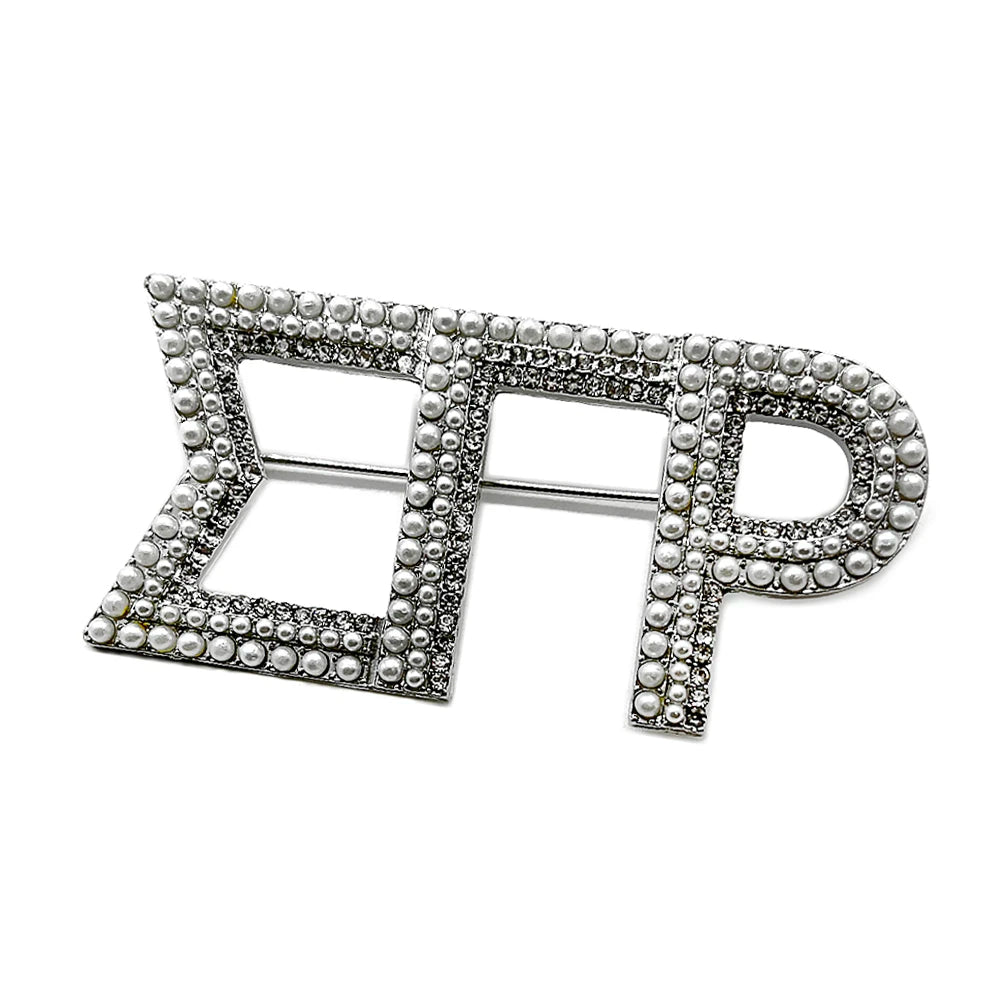 Sigma Gamma Rho Rhinestone Pearl Brooch Pin