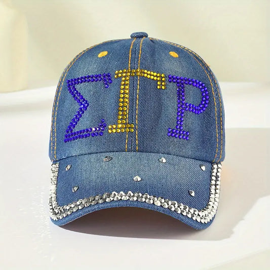 ΣΓΡ Sigma Gamma Rho Rhinestone Baseball Cap