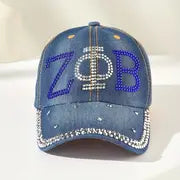 ΖΦΒ Zeta Phi Beta Rhinestone Baseball Cap