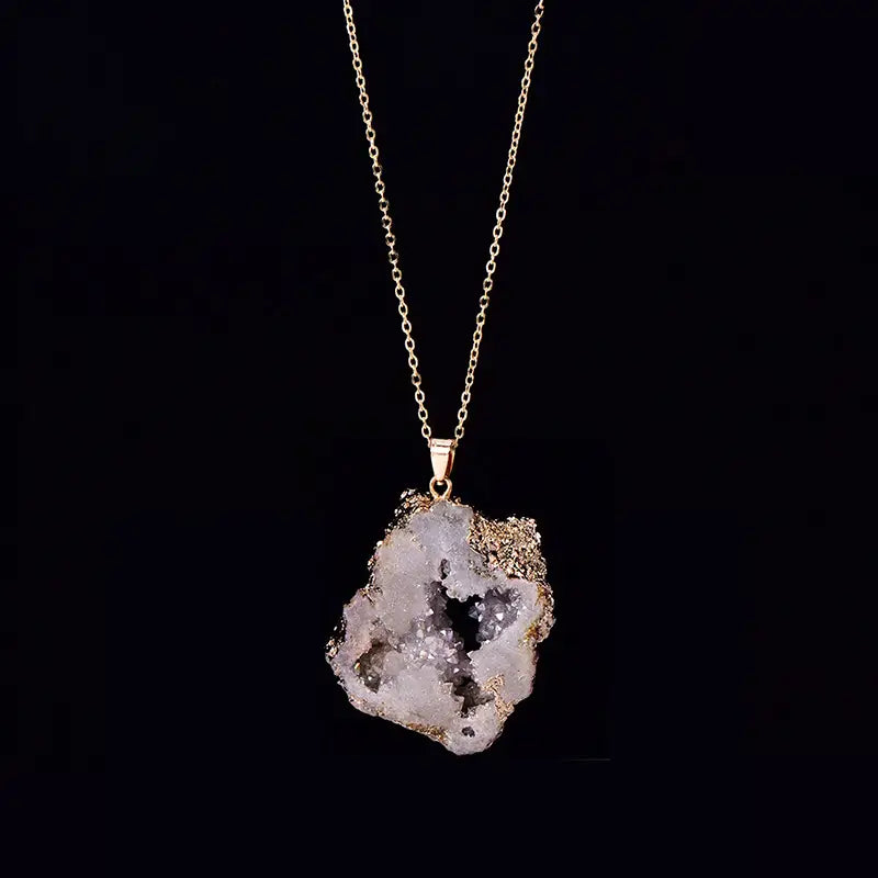 Gorgeous Gold-Plated Geode Slice Necklace