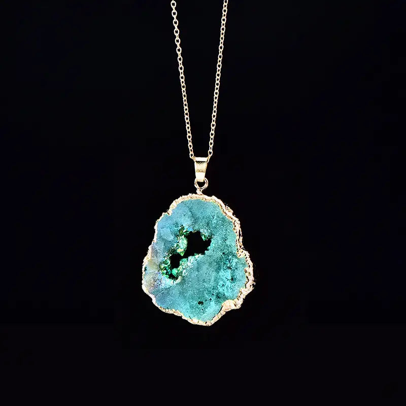 Gorgeous Gold-Plated Geode Slice Necklace