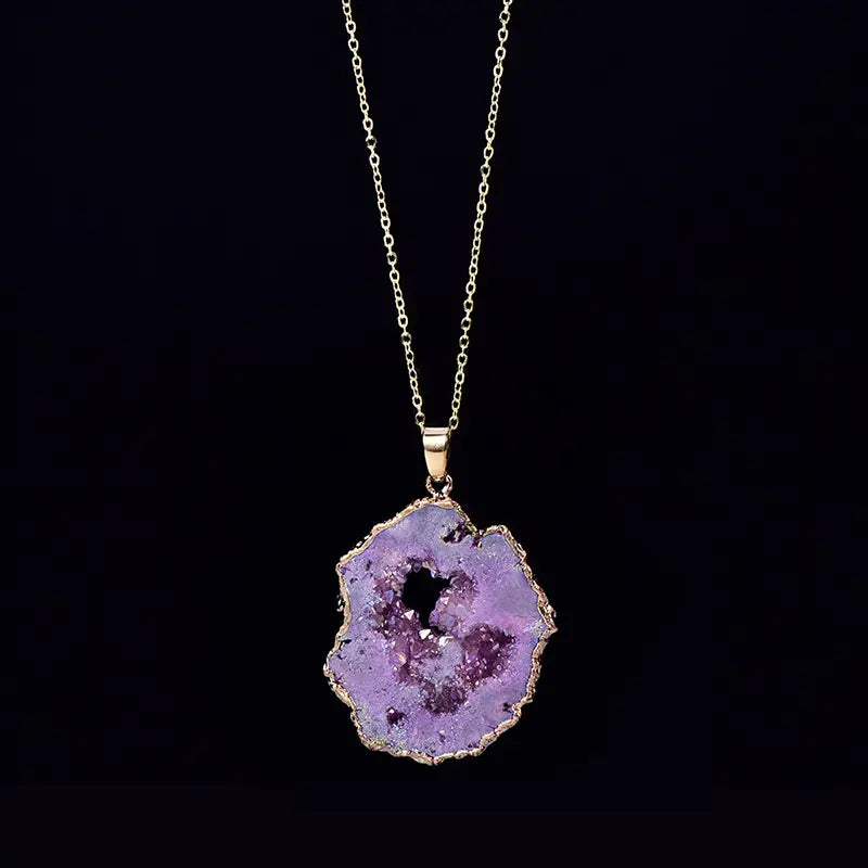 Gorgeous Gold-Plated Geode Slice Necklace