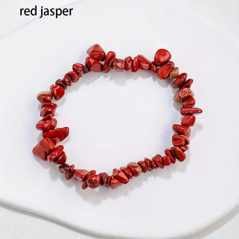 Colorful Natural Crystal Gravel Stretch Bracelet