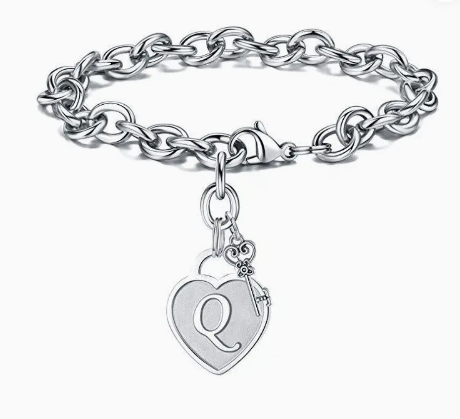 Letter Heart Key Charm Bracelets