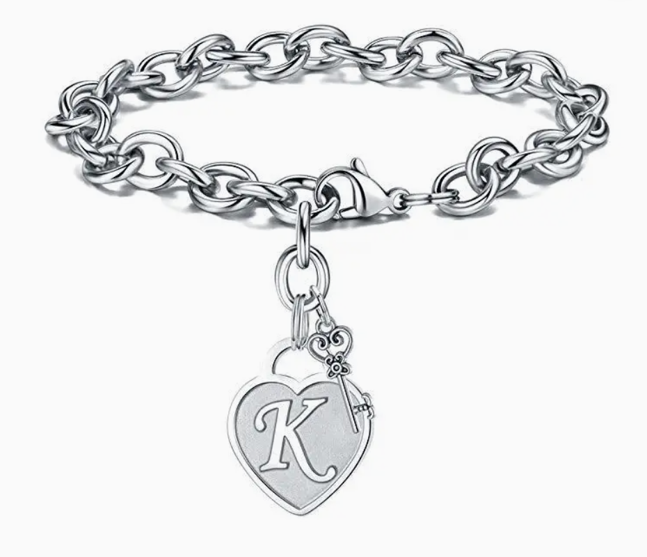 Letter Heart Key Charm Bracelets