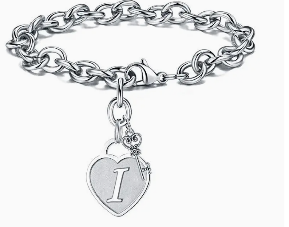 Letter Heart Key Charm Bracelets