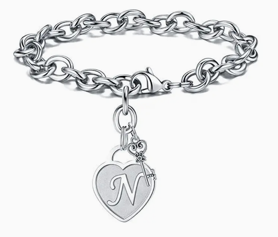 Letter Heart Key Charm Bracelets